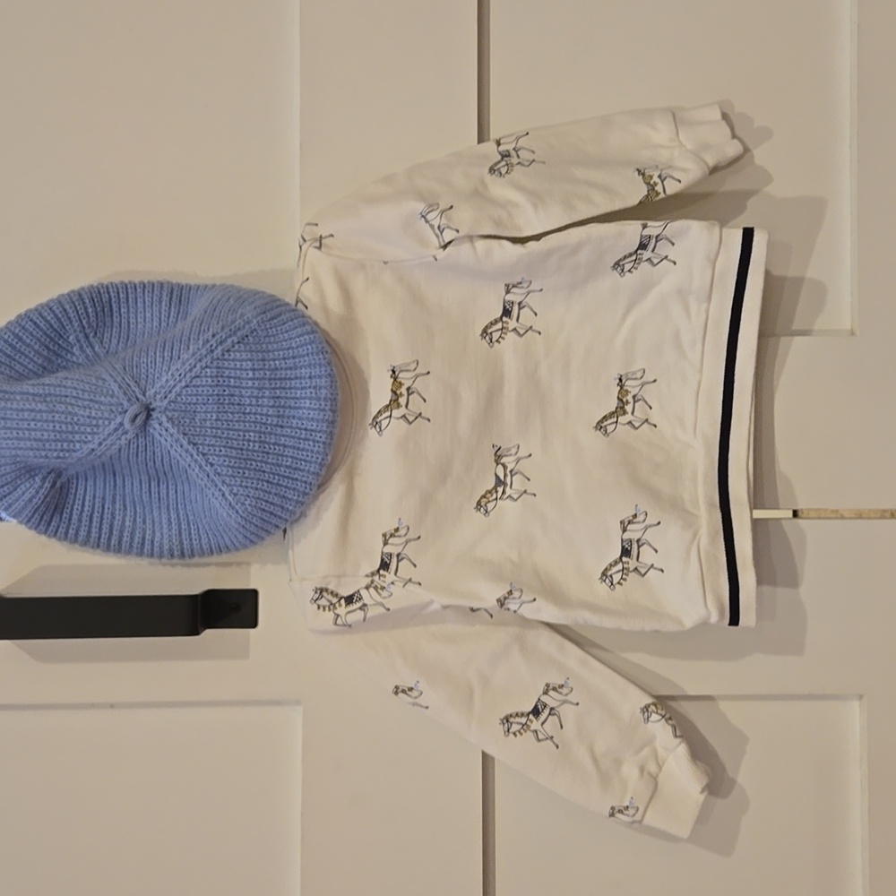 Janie and Jack White Sweater And Hat